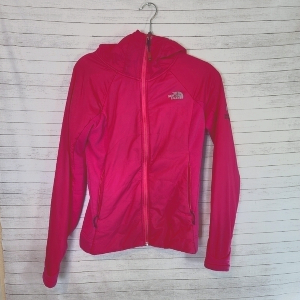 THE NORTH FACE SUMMIT SERIES WINDSTOPPER HOT PINK FULL ZIP HOODED JACKET…